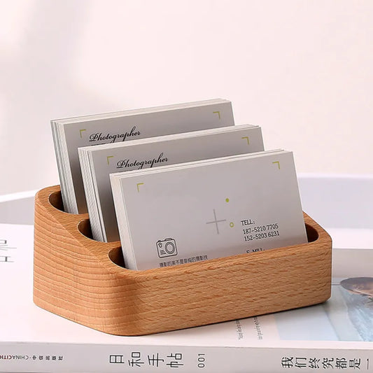 Solid Wood Business Card Display Stand